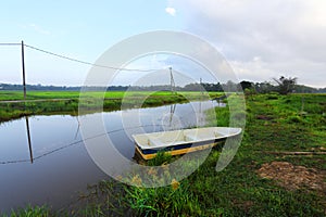 A boat at a canal / river