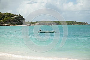 Boat in the caribbean sea