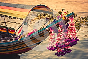 Boat on Chao Phraya river ,Bangkok,Thailand