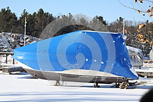 Boat with Shrink Wrap photo