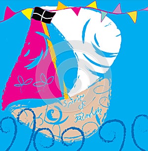 Boat and cornish flag.