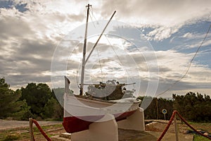 Boat in the cove sa caleta in Ibiza