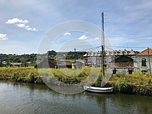 Boat in the creek of the countyside