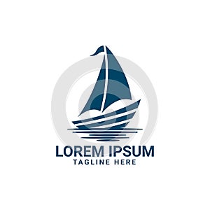 boat, cruise, or yacht vector logo design. fit for transportation or traveling on the sea logo. simple flat color style