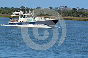 Boat cruising in Florida