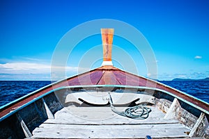 Boat of discovering islands. photo