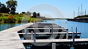 A boat dock on Grapevine Lake Texas