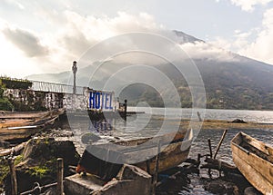Boat Dock at Lake Atitlan, Central America, Latin America