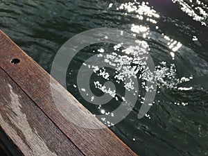 Boat dock with lake background