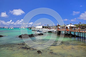 Boat dock at Puerto Ayora on Santa Cruz Island, Galapagos Nation