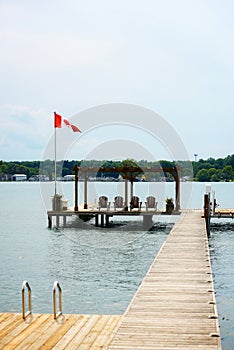 Boat dock on the st clair river ontario canada