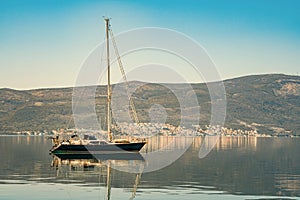 Boat docked at the Adriaatic sea, Porto Montenegro