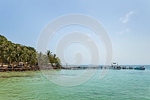 Boat docked on the May Rut island, near Phu Quoc