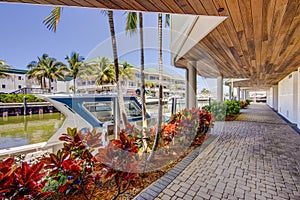 Boat docking at Naples Florida luxury condos