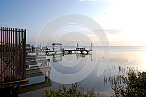 Boat docks on the bay photo