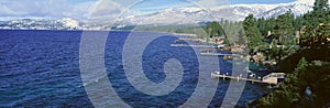 Boat Docks In Wintertime, Lake Tahoe, Nevada