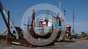 boat in the dry dock, Ilulissat, Greenland