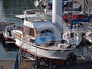 Boat on a dry dock photo