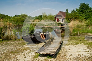 Boat at the ecomusee in Alsace