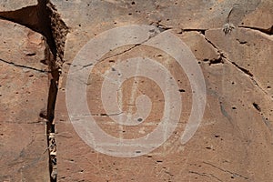 boat engraved in stone by canarian aborigines