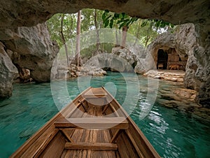 A boat entering the Puerto Princesa Underground River image