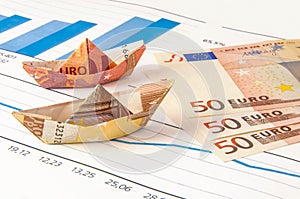 Boat Euro Money Origami Graph