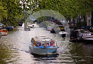 Boat excursion through the canals in Amsterdam