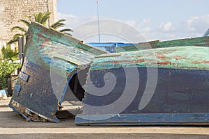 Boat in fishing village