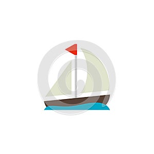 Boat Flat Icon Vector, Symbol or Logo.