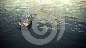 Boat on flat water