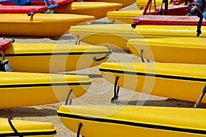 Boat floater on sand