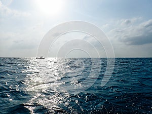 Boat floating in the sea