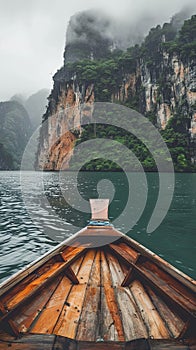 Boat floating in water