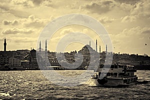 boat on front of istanbul