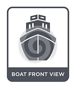 boat front view icon in trendy design style. boat front view icon isolated on white background. boat front view vector icon simple