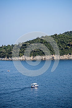 Boat going to Lokrum Island in Croatia