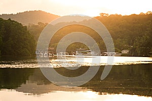 Boat habor and sunlight in morning