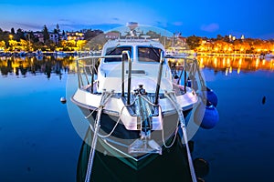 Boat in harbor dusk view, Island of Krk