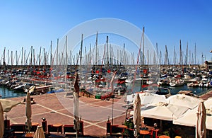 Boat Harbor on the Mediterranean Sea in Herzliya Israel