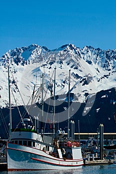 Boat in Harbor of Seward Alaska