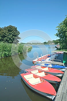 Boat hire,Treene River,Friedrichstadt,North Frisia,Germany photo