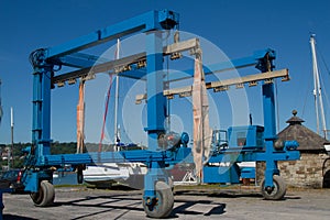 Boat hoist.