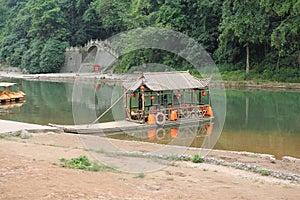 Boat house docked