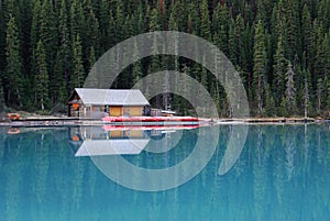 Boat house in lake louise