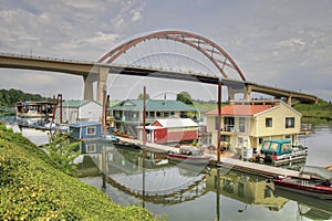 Boat Houses under the Bridge