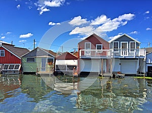 Boat houses on the water