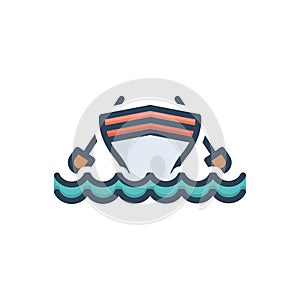 Color illustration icon for Boat, marine and transport photo
