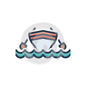 Color illustration icon for Boat, marine and transport