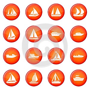 Boat icons set