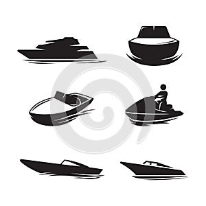Boat icons set